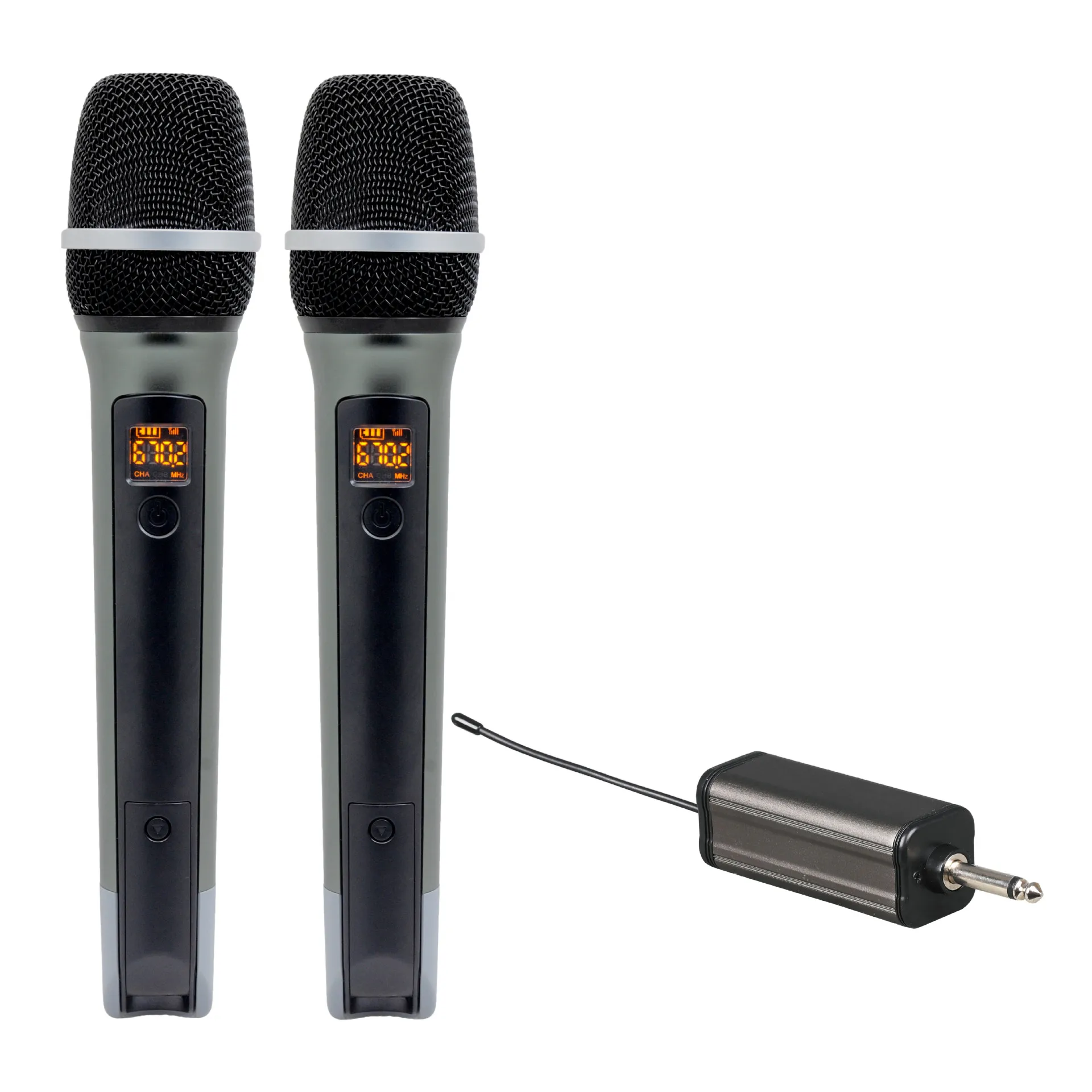 

Wireless Microphone Receiver UHF Metal Handheld Dynamic Mic System 6.35mm Plug for Amplifier PA System Karaoke Singing