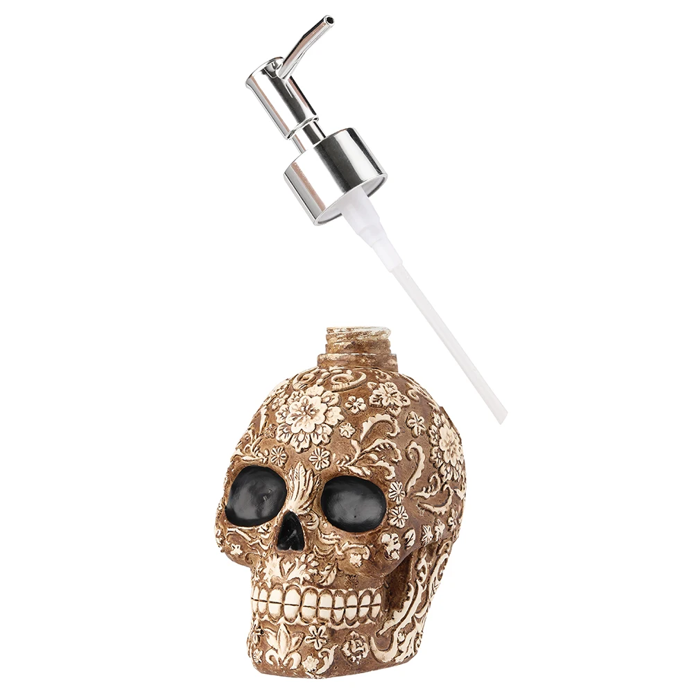 Dispensador de jabón líquido para baño con calavera creativa, botella de jabón de manos, Gel de ducha, botella recargable, decoraciones de Halloween