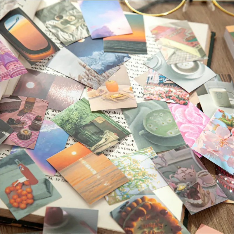 50 Pcs Landscape Nature Stickers Set Moon Phase Sunset Natural Scenery Collage Pictures For Journal Scrapbooking Planner diy