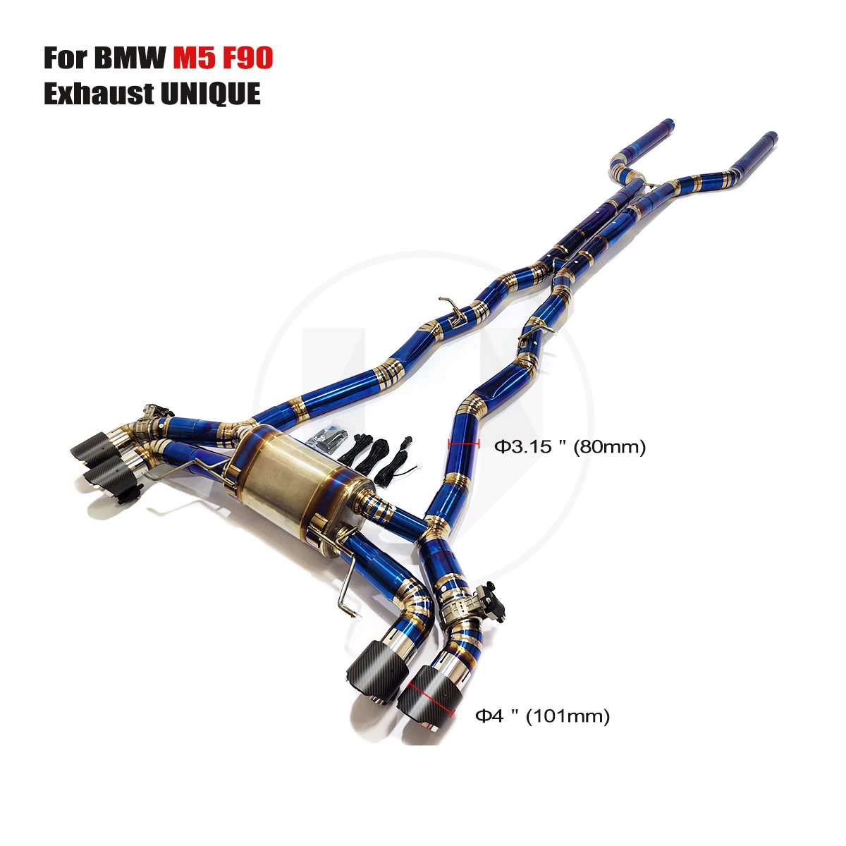 

УНИКАЛЬНЫЙ подходит для BMW m5 F90 V8 4.4T, выхлопная система с титановым клапаном и глушителем из титанового сплава.