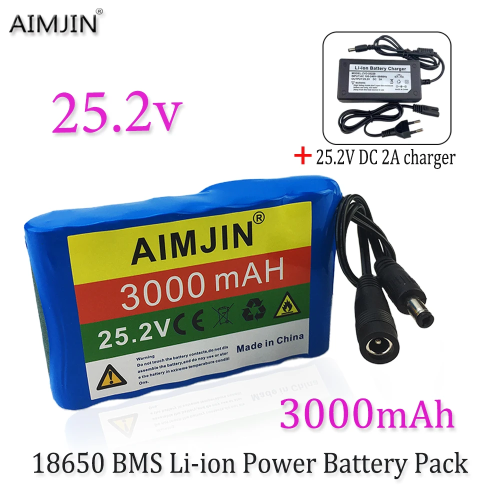 

25.2V 3000mAh Lithium Battery Pack 6S1P BMS Audio Light With Monitoring Motor, Solar Energy Stall Outdoor Power Supply