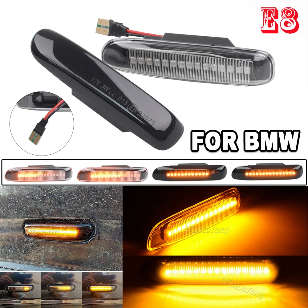 Side Marker Flowing Dynamic Blinker LED Turn Signal Light For BMW E46 3 Series Limo Coupe Compact Cabriolet Touring