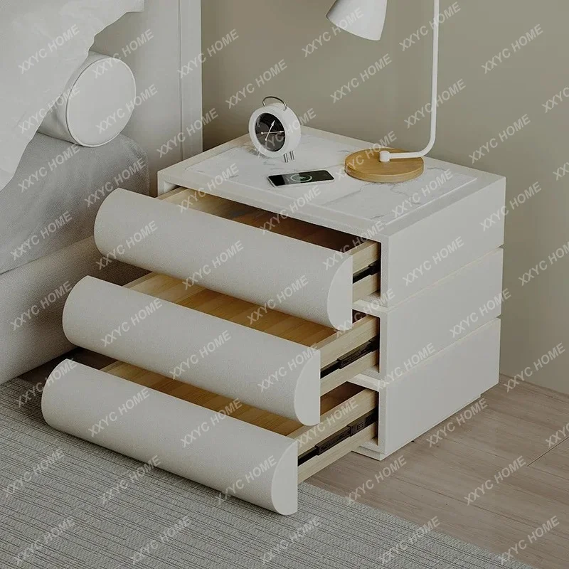 

L Rotatable Smart Bedside Table Moon Half Full Solid Wood Minimalist Wireless Charging