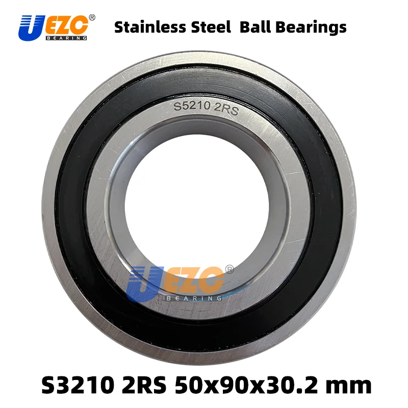 

S3210 2RS ZZ stainless steel double row angular contact ball bearing S5210 2RS ZZ 50x90x30.2 mm