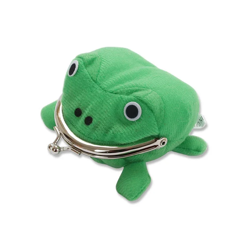 Cosplay Anime Frog Coin Purse Keychain Cute Cartoon Manga Flannel Wallet Men Women Key Purse Coin holder Plush Toy Jewelry Gift