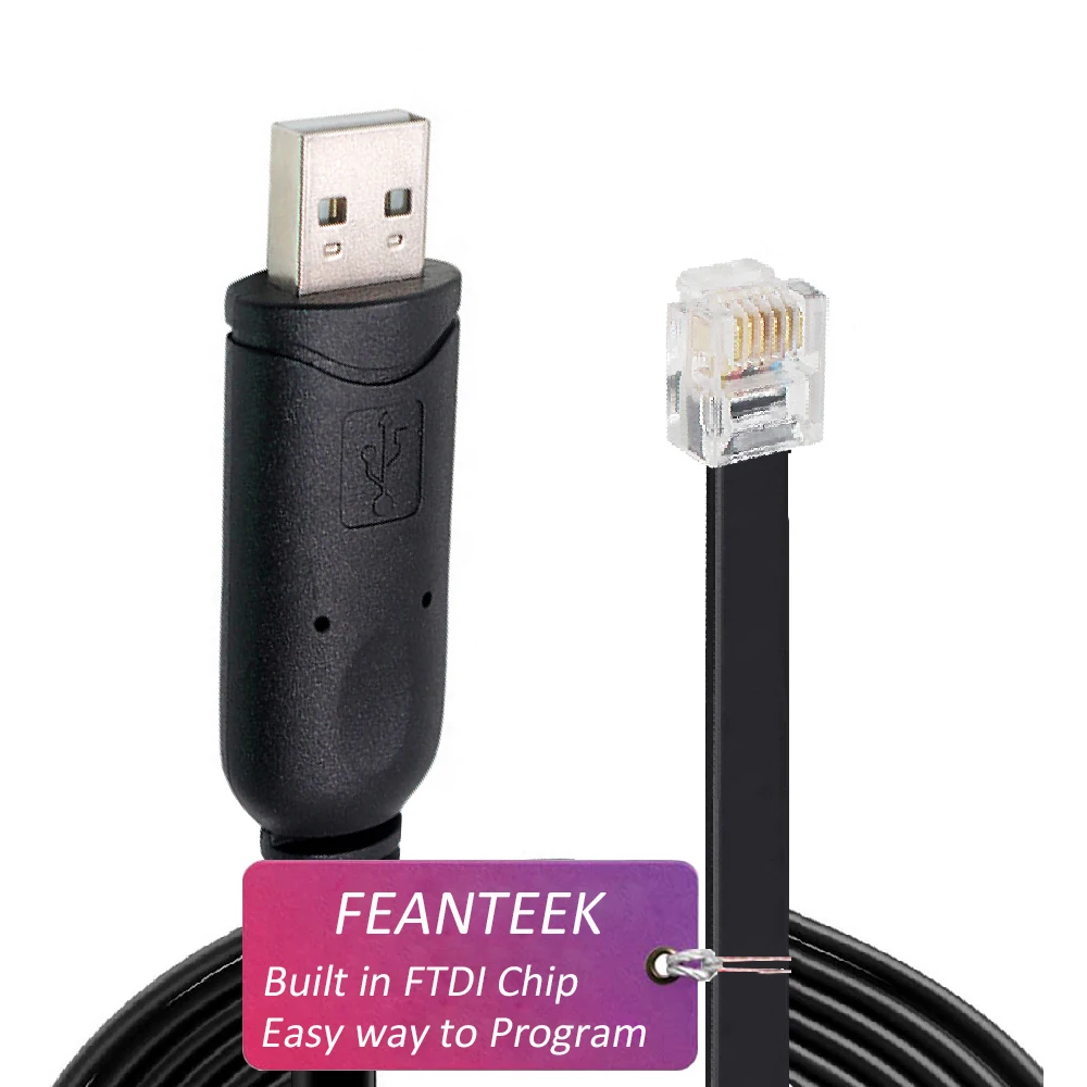 FEANTEEK APC PDU Serial Cable 940-0144 USB to RJ12 Configuration Replacement Console APC UPS AP7752, AP7730,AP7732 etc,1.8M