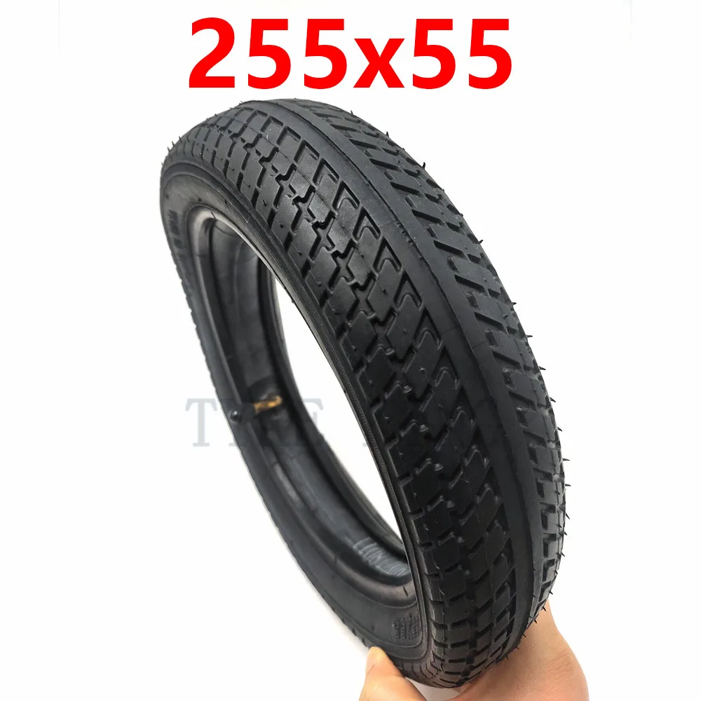 255x55 Inner and Outer Tyre for Children\'s Tricycle Baby Carriage Parts 10 Inch Inflatable Wheel Tire