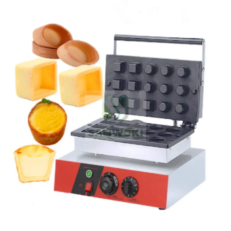 Molde para tarta de huevo de 1500W, máquina para tarta de queso, máquina de panadería de cáscara de tortilla, máquina de prensado de piel para tarta de huevo portuguesa