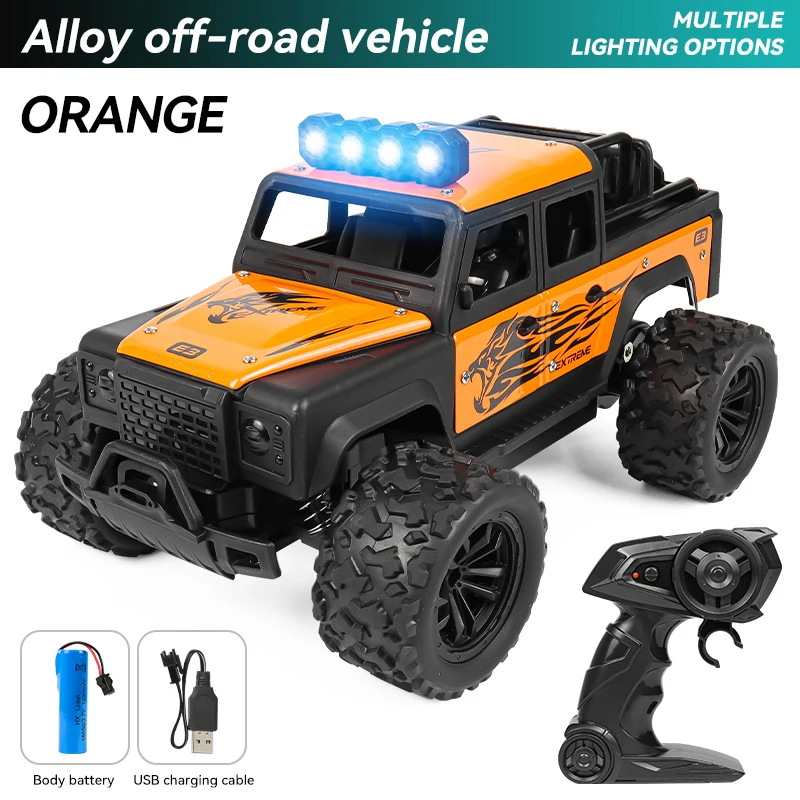 1:16 Hoge snelheid off-road legering RC auto's Politie Truck Jeep met muziekgeluid en LED-verlichting 2.4G Afstandsbediening Auto's Buitenspeelgoed