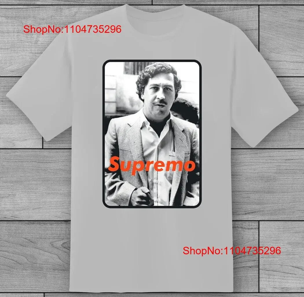 PABLO ESCOBAR Supremo camiseta vintage lavada Unisex Top para uso diario streetwear ropa de diseñador versátil homme