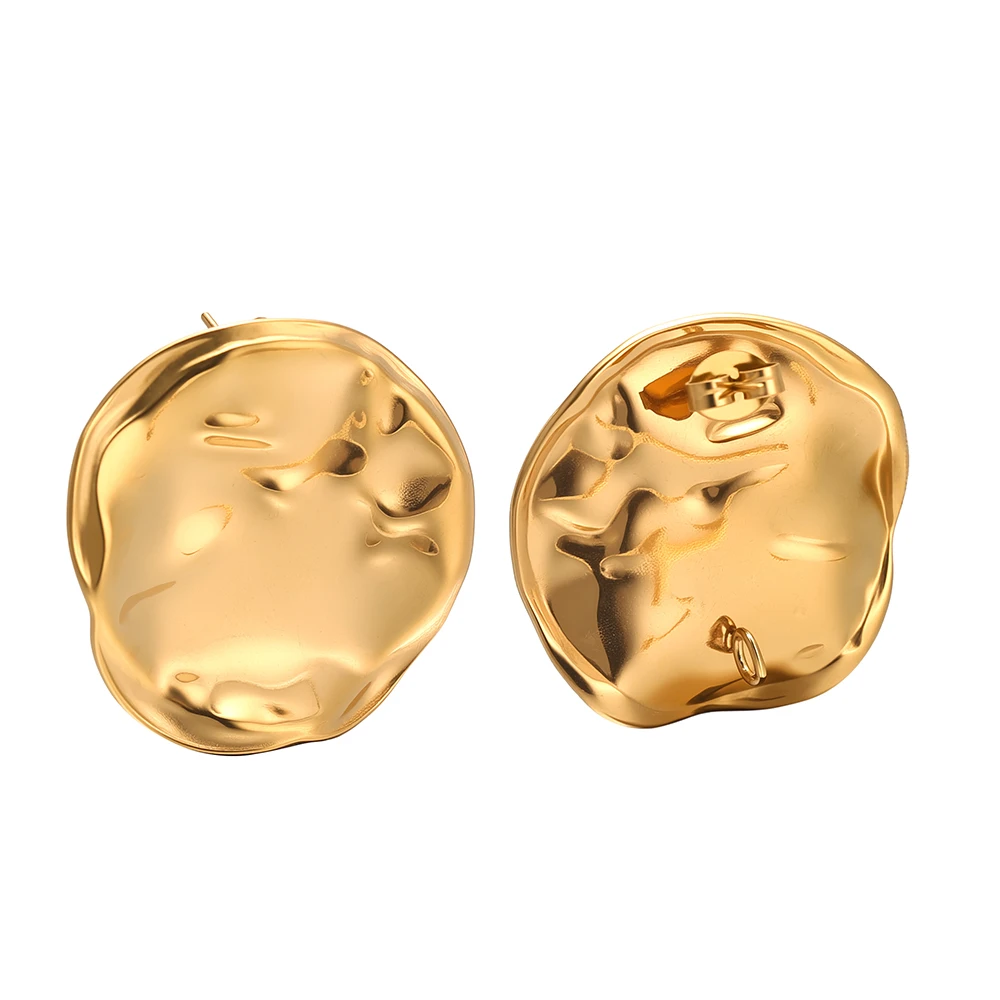 6Pcs Stainless Steel Sun Star Ear Studs with Loop Vintage Irregular Earrings Connector for DIY Women Jewelry Making Wholesale