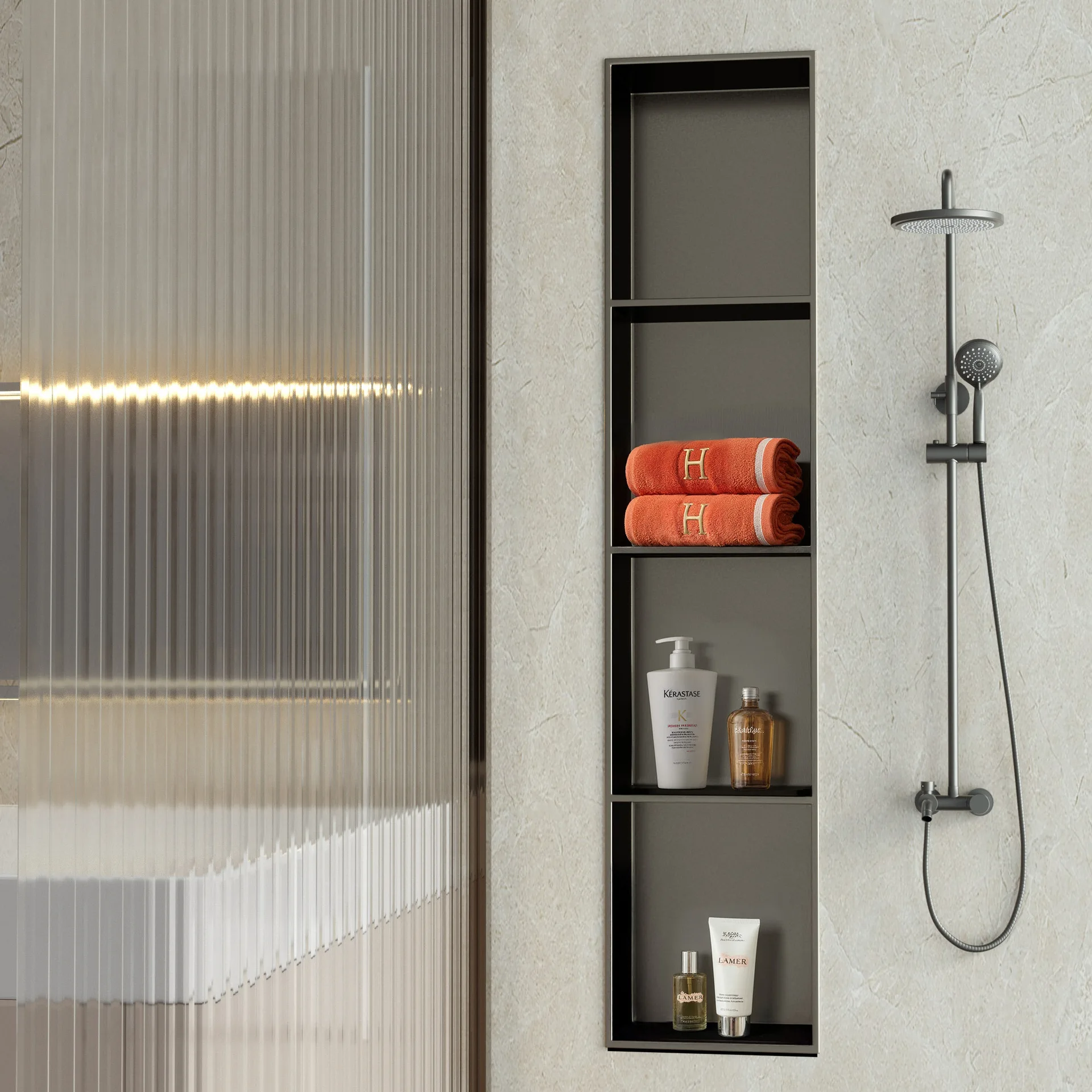 

Stainless steel embedded niche living room bathroom metal rack embedded wall rack niche cabinet