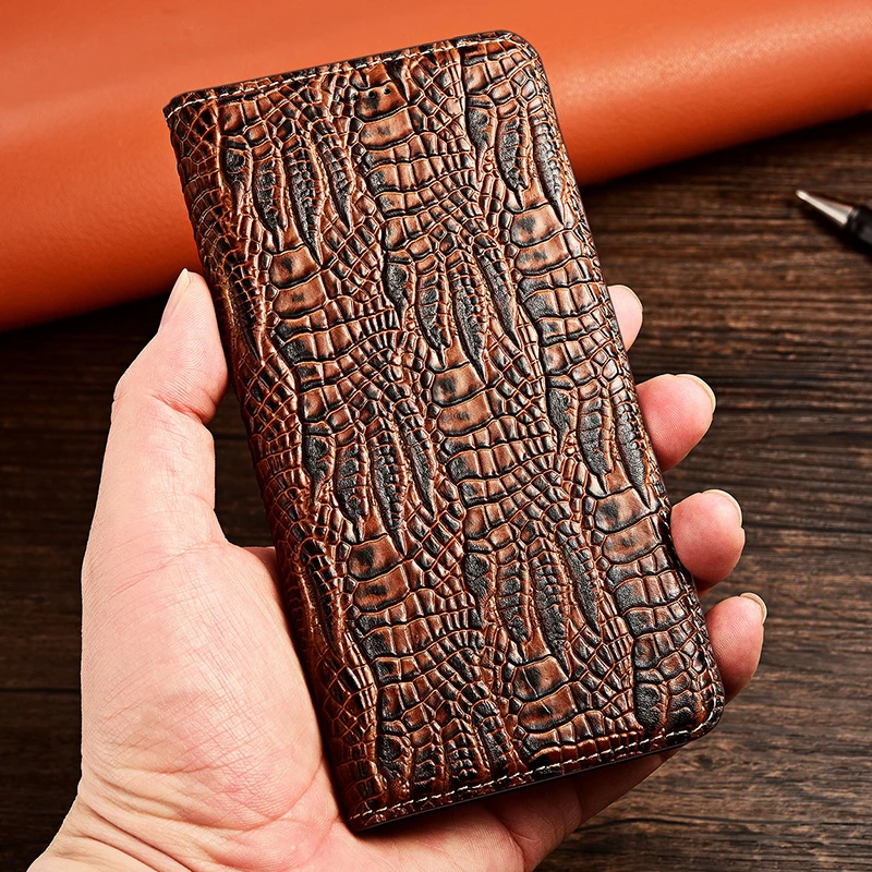 Drachen klauen muster Echt leder Flip Phone Case geeignet für Xiaomi Poco C3 C31 C40 C50 C51 C55 C65 Fälle Magnet abdeckung