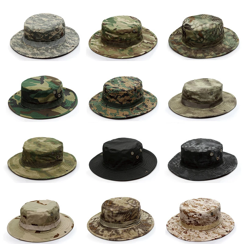 Outdoor Bucket Hat Thicken Boonie Hats Camo Tactical Caps Enthusiasts Benny Hat Multicam training Fishing Hikin Hunting Sun Caps