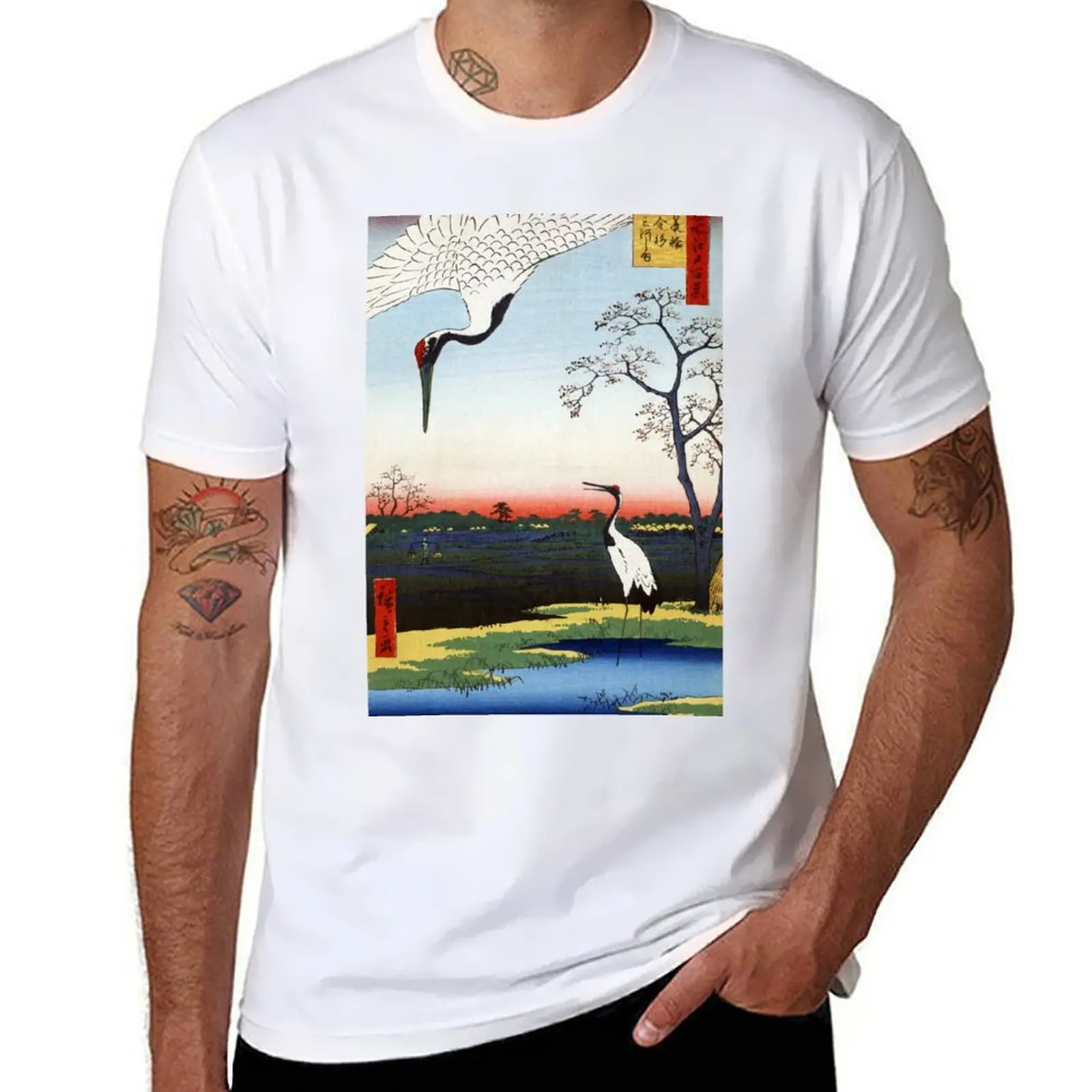 

Hiroshige Minowa, Kanasugi, Mikawashima T-Shirt Plus Size Basic Cotton T-Shirt