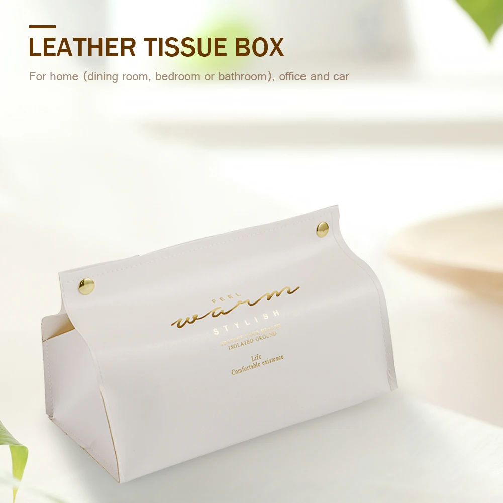 Practical Simple Desktop Napkin Pumping Paper Holder Storage Container Durable Multi-functional Leather Tissue Box