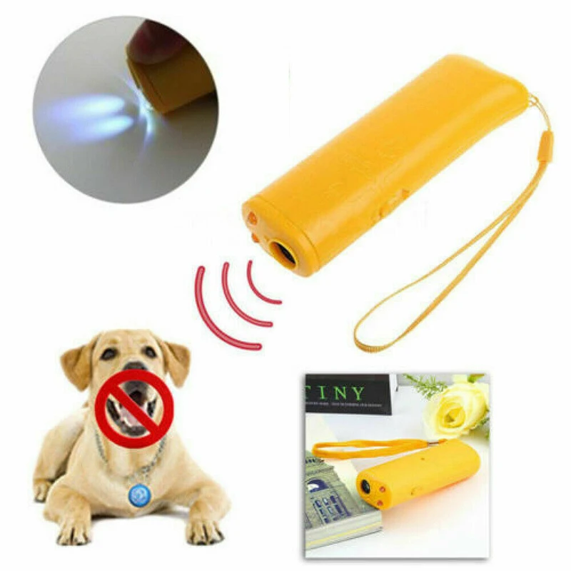 3-in-1 Ultrasonic Anti Barking Pet Dog Repeller Training Device With Flashlight