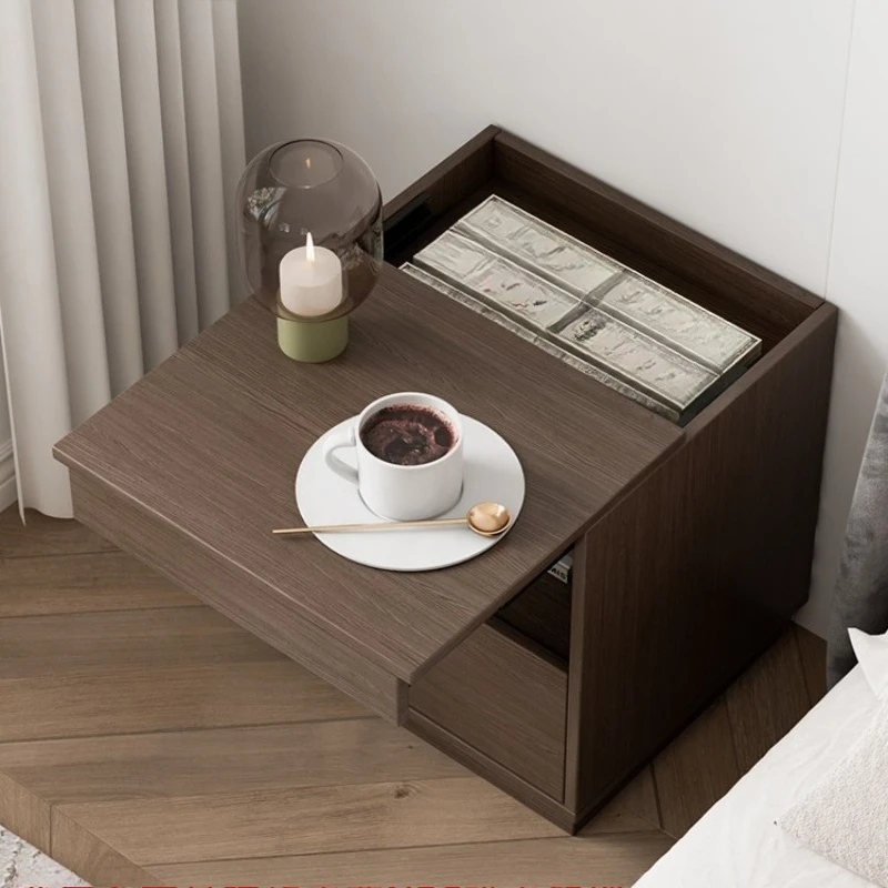 

Multifunctional minimalist bedside table Household bedroom hidden compartment bedside table lock storage locker furniture