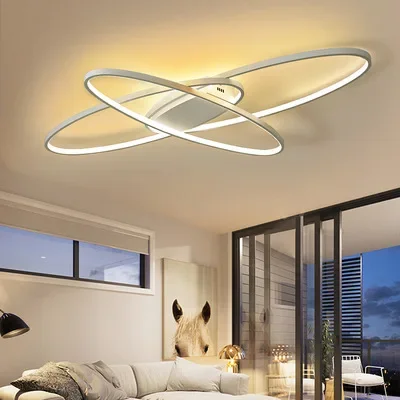 

2026 for Modern Simple Black White Ceiling Light Dimmable LED Pendant Lamp for Living Room Bedroom Dining Room Chandelier