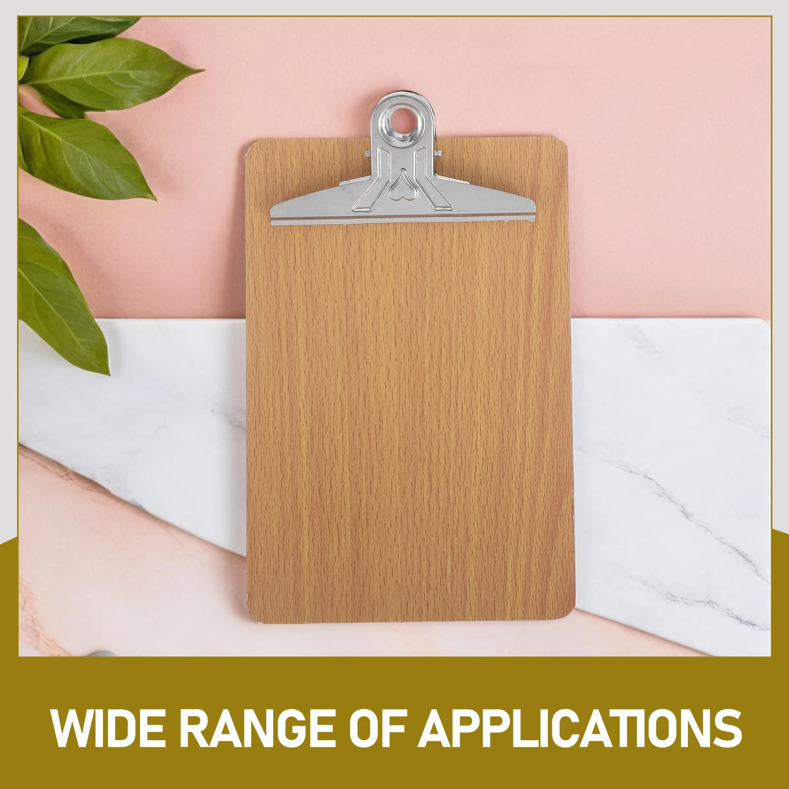 A5 Hardboard Clipboard Clip 3mm Thick Profile Clip Office Use Strong Clamp Anti-Rust Wooden Clipboards Rounded Corner