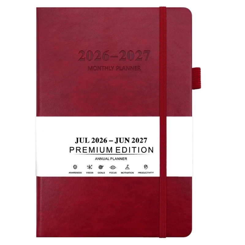  2026-2027 Daily Planner with 384 Pages Elastic Band Closure 2026-2027 Academic Planner Notebook For Daily Scheduling