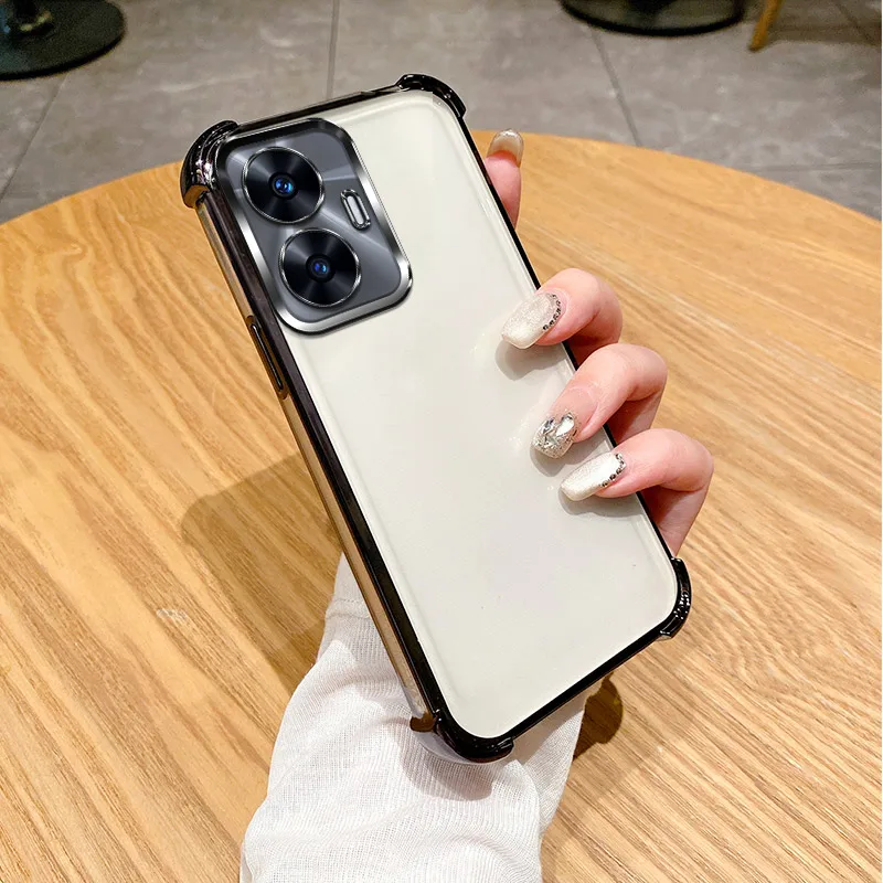 For Realme C55 Case Realme C55 Cover Realme Narzo N55 Phone Case RMX3710 Bumper Shockproof Protect Cover Clear electroplate