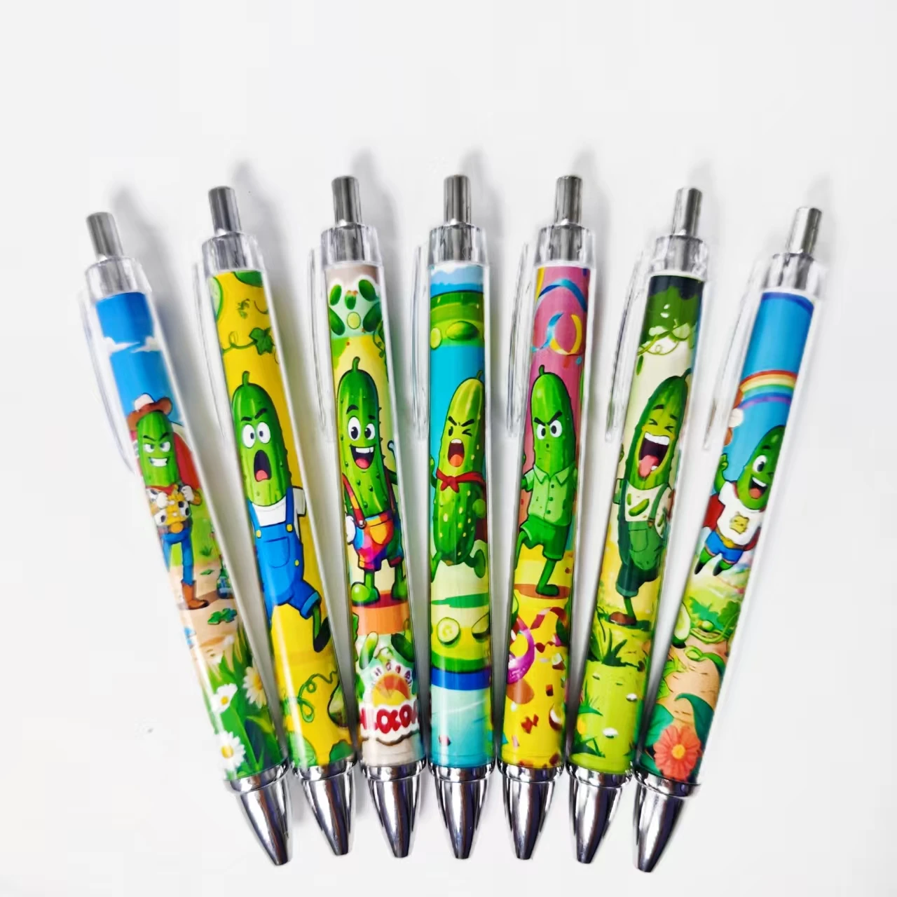 6Pcs/14Pcs Lustige Gurke Themen Versenkbare Stifte Kreative Gurke Kugelschreiber Täglichen Büro Student Studie Schreibwaren geschenk Stifte
