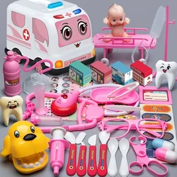 Doctor Toy Set simulazione in legno Play House infermiera Kit dentale stetoscopio iniezione finta gioca scatola medica per ragazze regalo per bambini