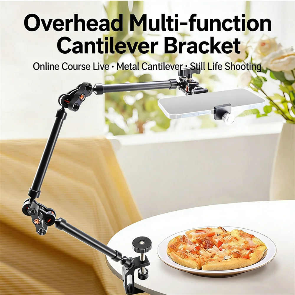 

Многофункциональный консольный кронштейн с C-образным зажимом для iPhone, планшета, DSLR-камеры, алюминиевое крепление для верхней съемки, сверхпрочная гибкая подставка