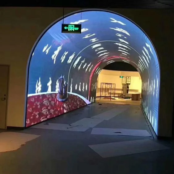 

Мягкий светодиодный модуль высокой яркости по индивидуальному заказу, светодиодный экран P2 P2.5 P3 P4 P5 P6, гибкий видеонастенный светодиодный туннельный дисплей для рекламы