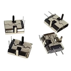 20Pcs Micro Usb Charging Socket 2Pin 90/180 degrees B Type Female Connector Mobile Phone Jack Connector 2 Pin Curled Flat edge