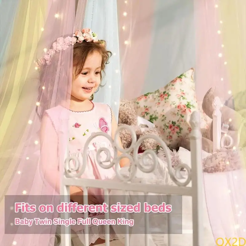 Toldo redondo para cuna de bebé, decoración para habitación de niñas, cómoda protector contra moscas para cama