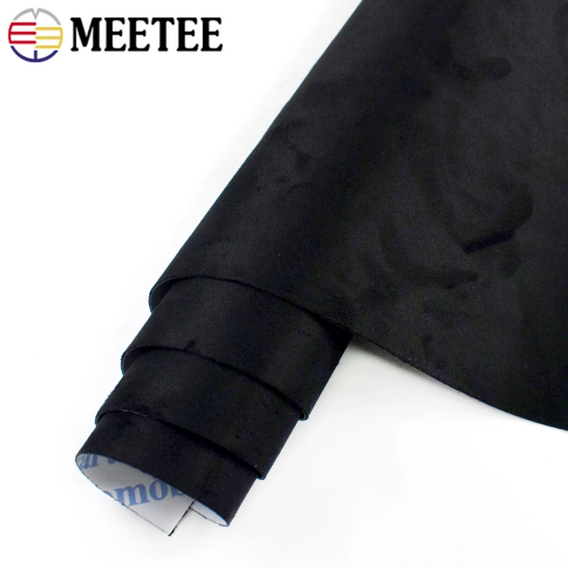 

20*30cm-100x143cm Black Suede Self-Adhesive Fabric Stretch Synthetic Leather Cloth for Car Interior Jewelry Box DIY Accessories