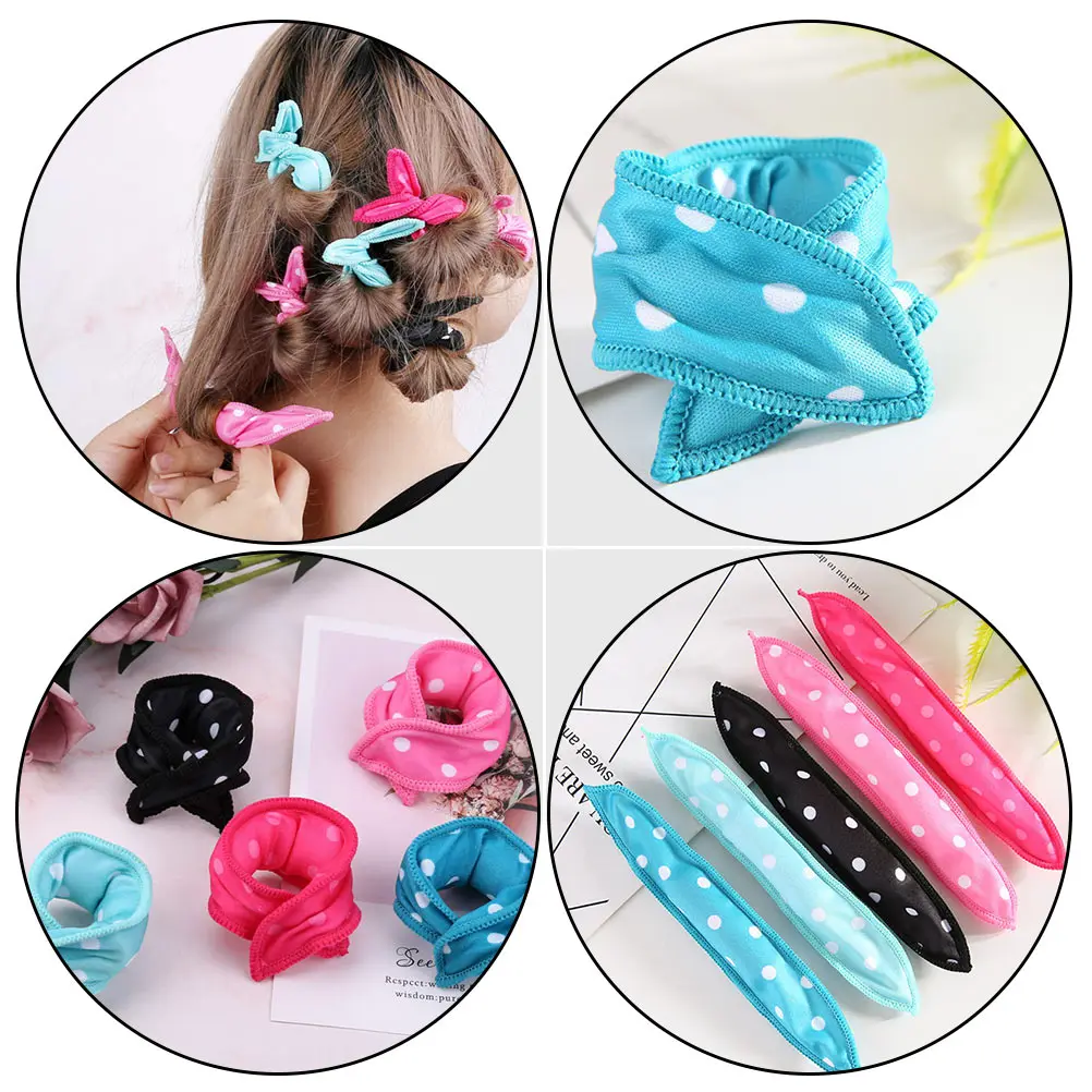 

6 Pcs Hair Curlers Dot Pillow Blue Self Grip Hair Rollers Tools Women DIY Lightweight Easy to Use Durable