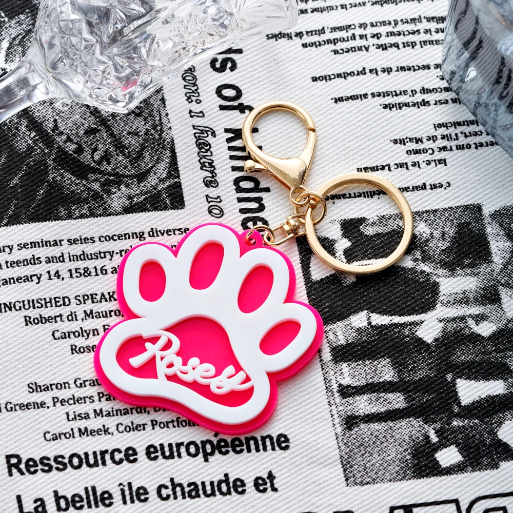 Custom acrylic name cat paw keychain - personalized keepsake, birthday gift, graduation season travel and festival necessity, du