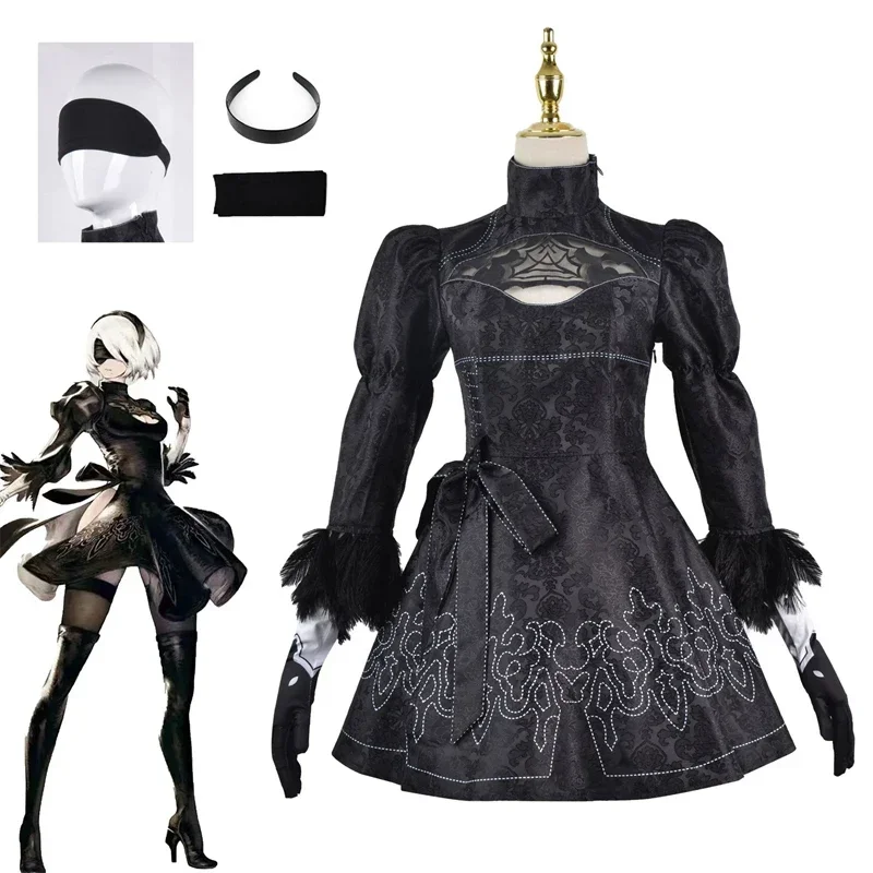 Nier 2b Cosplay Nier Automata Yorha Cosplay YoRHa nr. Kostium 2. Typ B. Anime kobiety ubierają fantazyjne ubrania imprezowe dla dziewczynek na Halloween