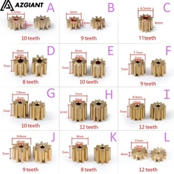 AZGIANT 1PC 8/9/10/11/12 teeth copper car motor gear for FC280 260 130 140 motor international standard universal pinion  brass