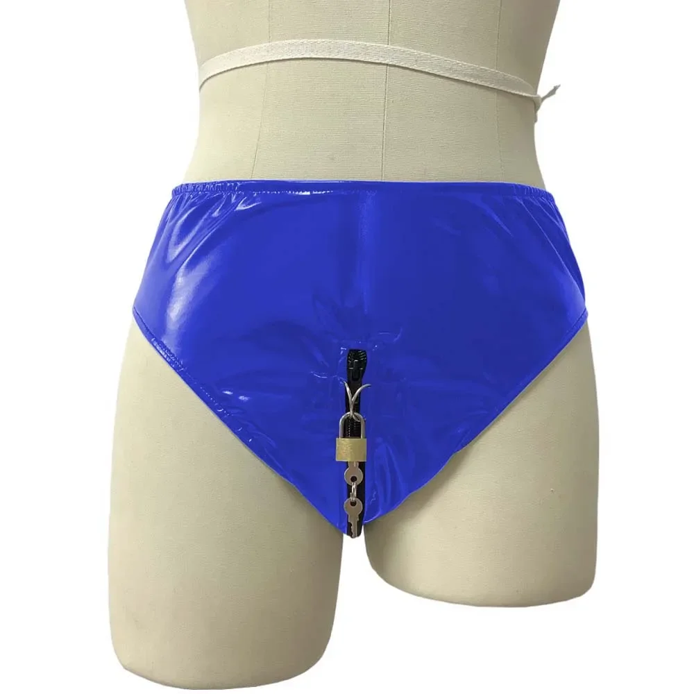 ملابس داخلية جلدية قابلة للقفل من الكلوريد متعدد الفينيل ، ملابس داخلية مثيرة للبالغين ، ملابس داخلية بسوستة مفتوحة ، ملابس داخلية من اللاتكس الصناعي للنادي الوثن