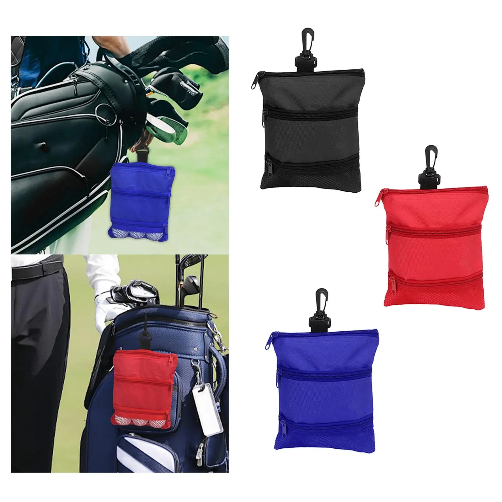 

Держатель для футболки для гольфа Профессиональный универсальный держатель с 3 карманами на молнии