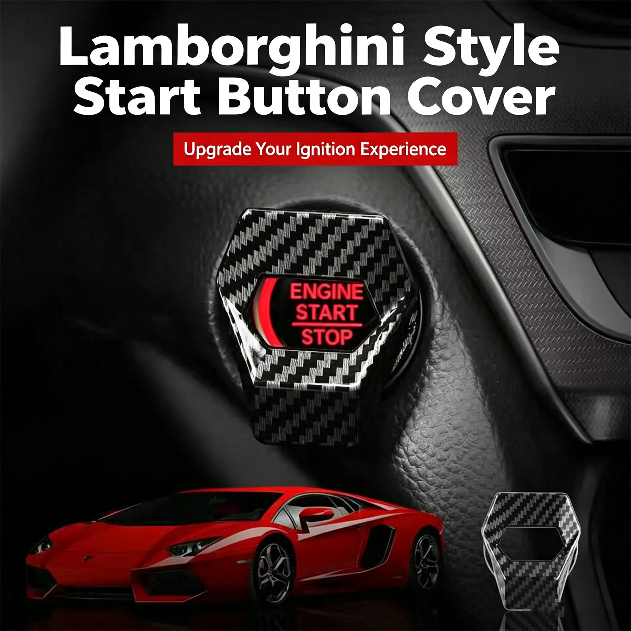 Suitable for car one-button start protective cover, Lamborghini style