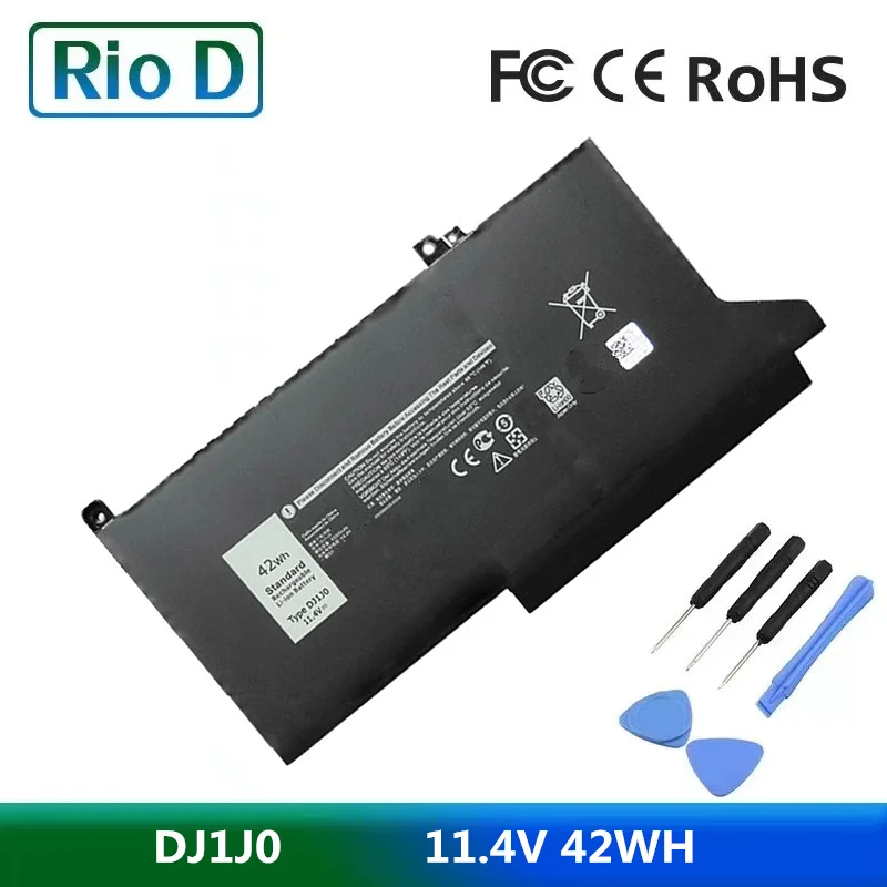 

New DJ1J0 Laptop Battery for DELL Latitude 12 7000 7280 7380 7480 Series PGFX4 ONFOH DJ1JO 0NF0H 11.4V 42WH