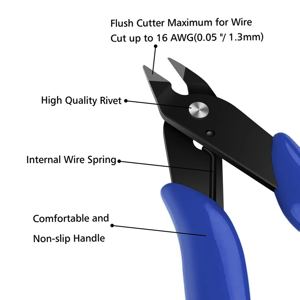 Multi-Functional Stainless Steel Pliers, Diagonal Side Snips, Side Cutting Nippers, and Electrical Wire Cable Cutters LK-AA05