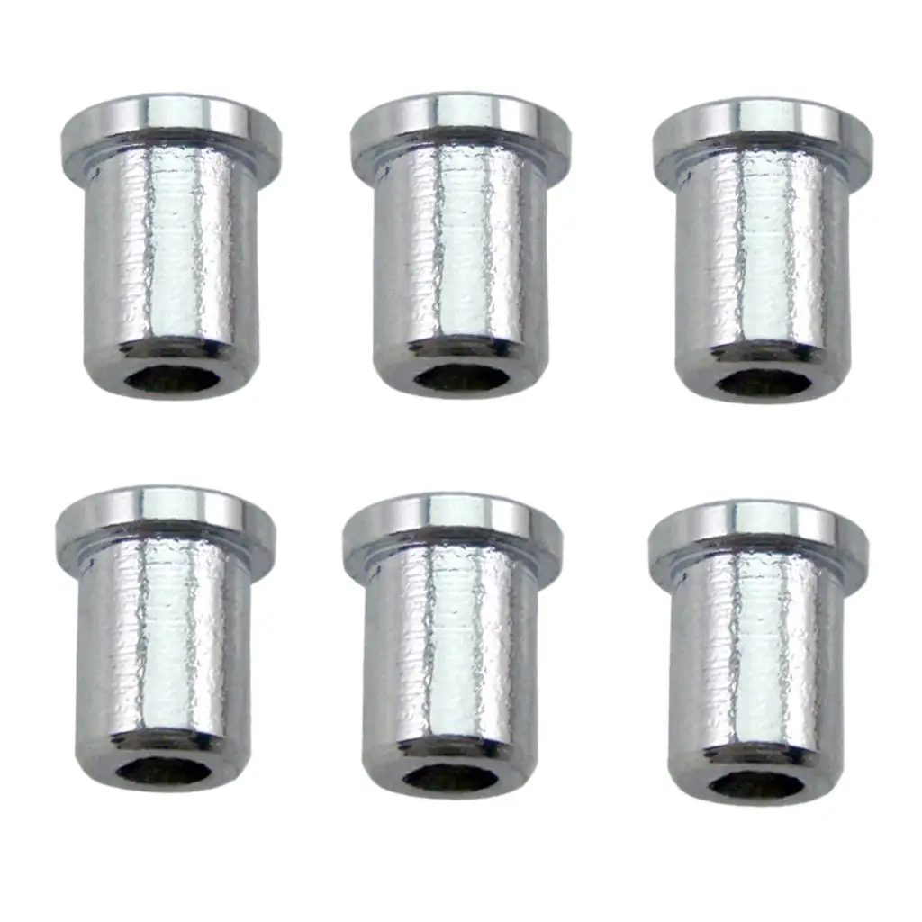 Mounting Ferrules Silver Metal String Thru Body Ferrule Set for Electric Guitar Strings Hardware Repair