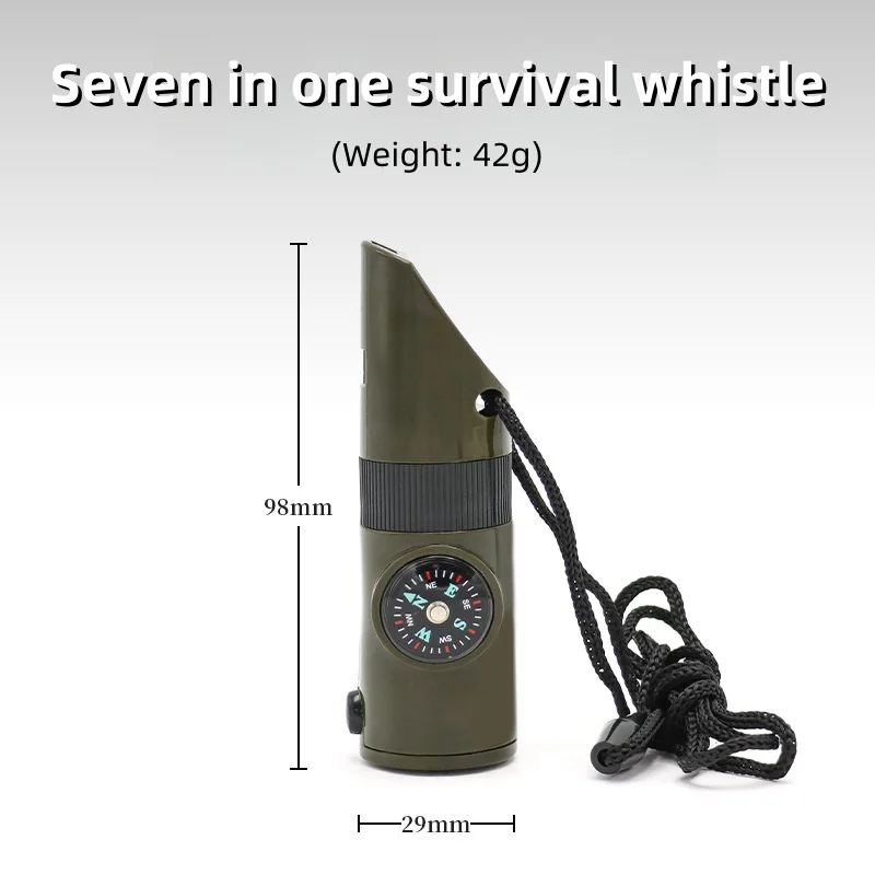 Outdoor Camping 7-in-1 Multi functional Whistle for Donkey Friends Survival Whistle with Flashlight, Thermometer, Compass image 5