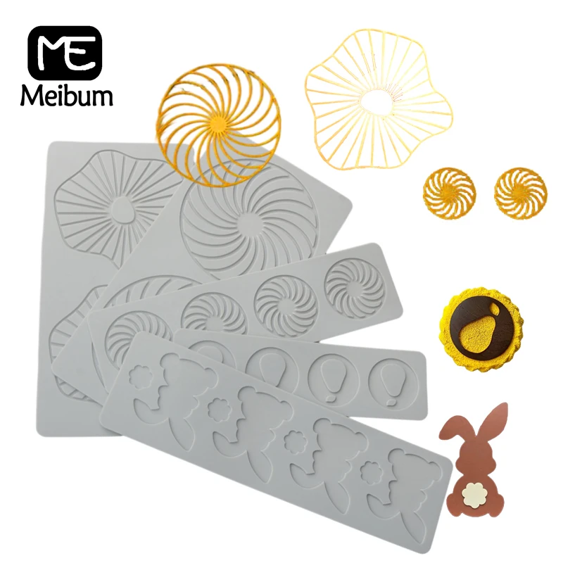 Silicone Lace Mat Pear or Rabbit or Geometric Texture Fondant Moulds Chocolate Sugar Craft Silicone Pad Crispy Chip Decoration