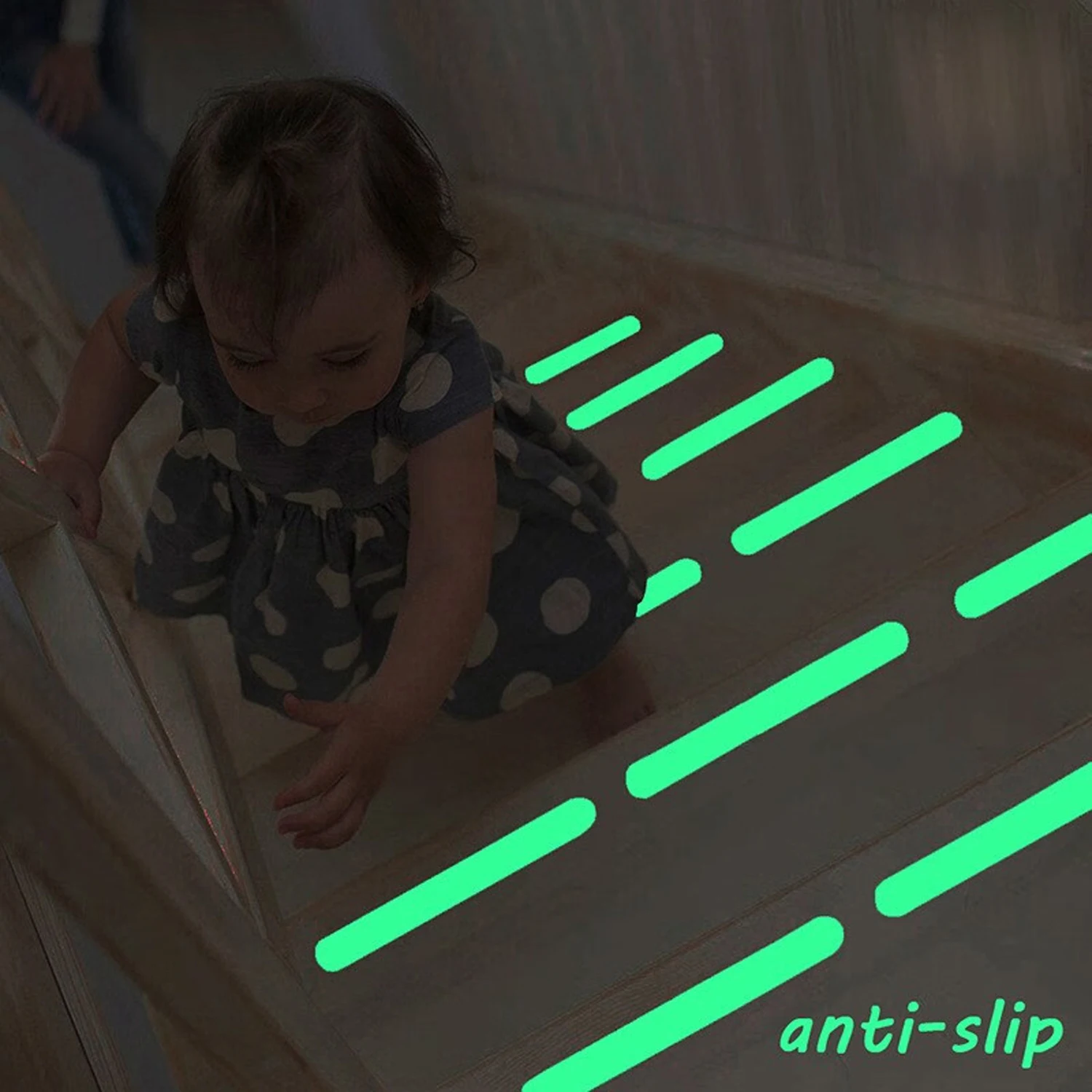 24 Pieces of Luminous Safety Anti-Slip Strips, 2cm X 15/2025cm, Glow in the Dark, Bathroom Anti-Slip Tape, No Cutting Required, Self-Adhesive, Suitable for Indoor/Outdoor Stairs, Bathtubs, Pools, Boats, Swimming Pools, Stair Steps, Ladders, Safety Anti-Slip Tape