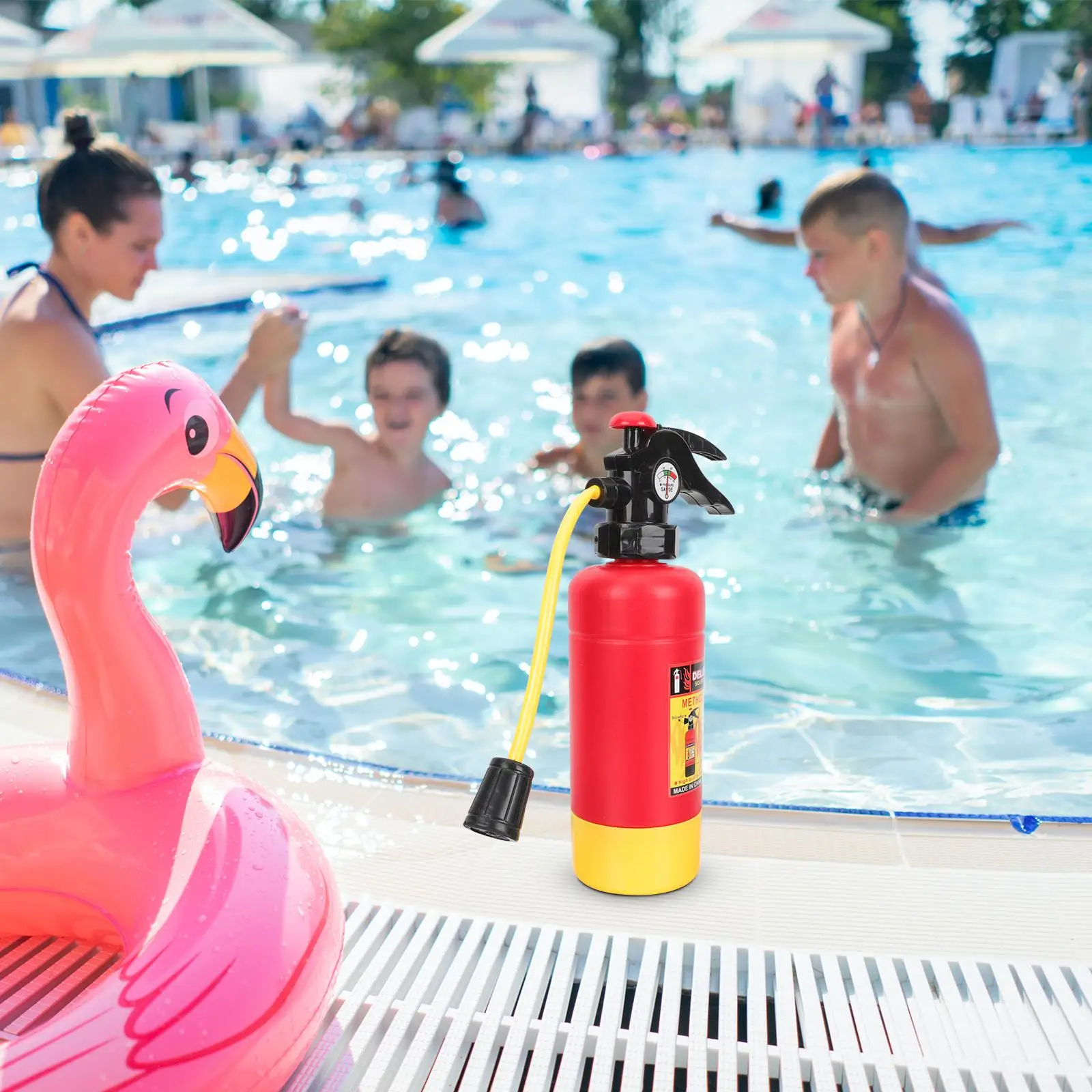 Giocattolo estintore per bambini Gioca a giocattoli da spiaggia Piccola bottiglia d'acqua rossa per vigili del fuoco