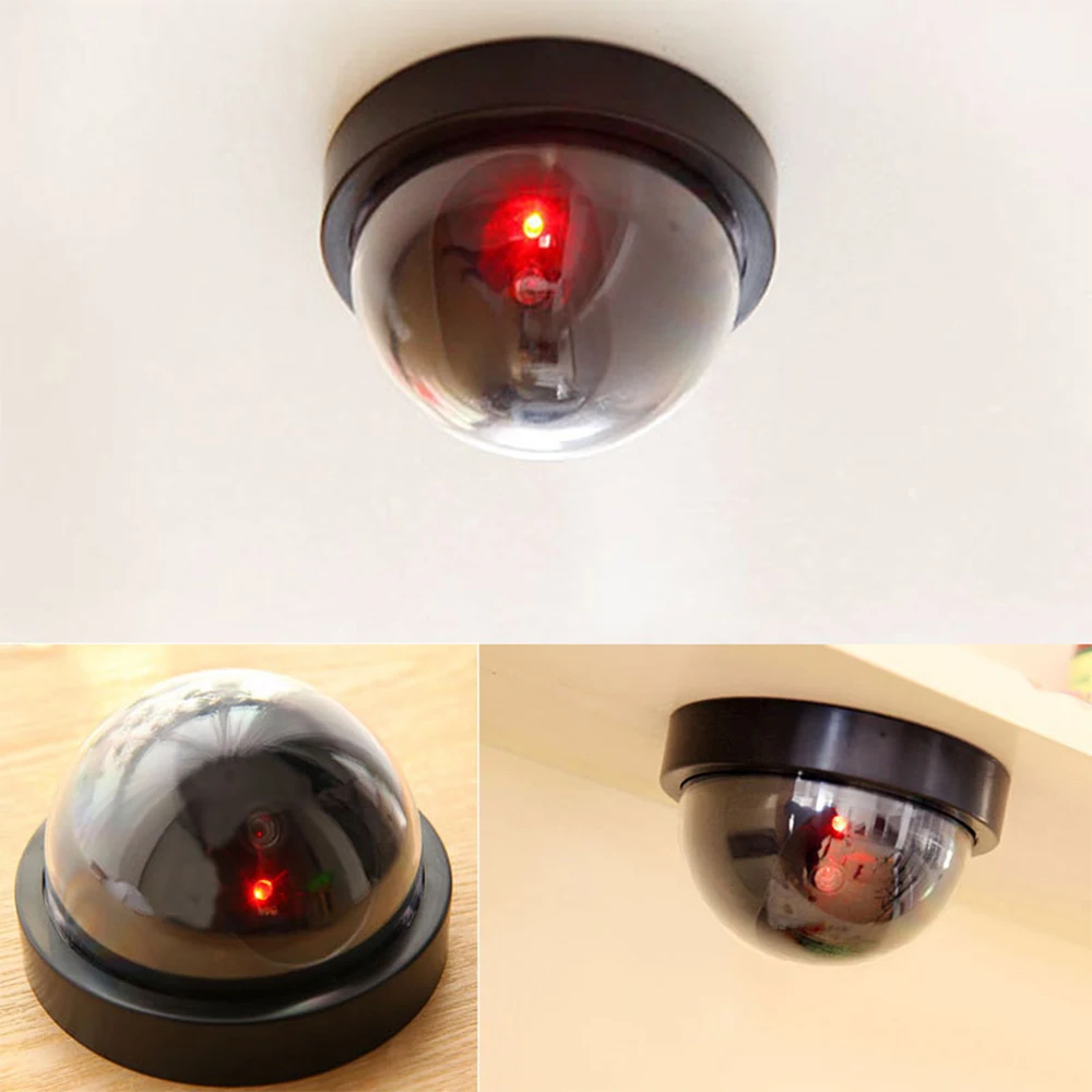 Telecamera di sorveglianza CCTV di sicurezza impermeabile fittizia da 1 pz con telecamera di simulazione per interni da esterno a luce Led rossa