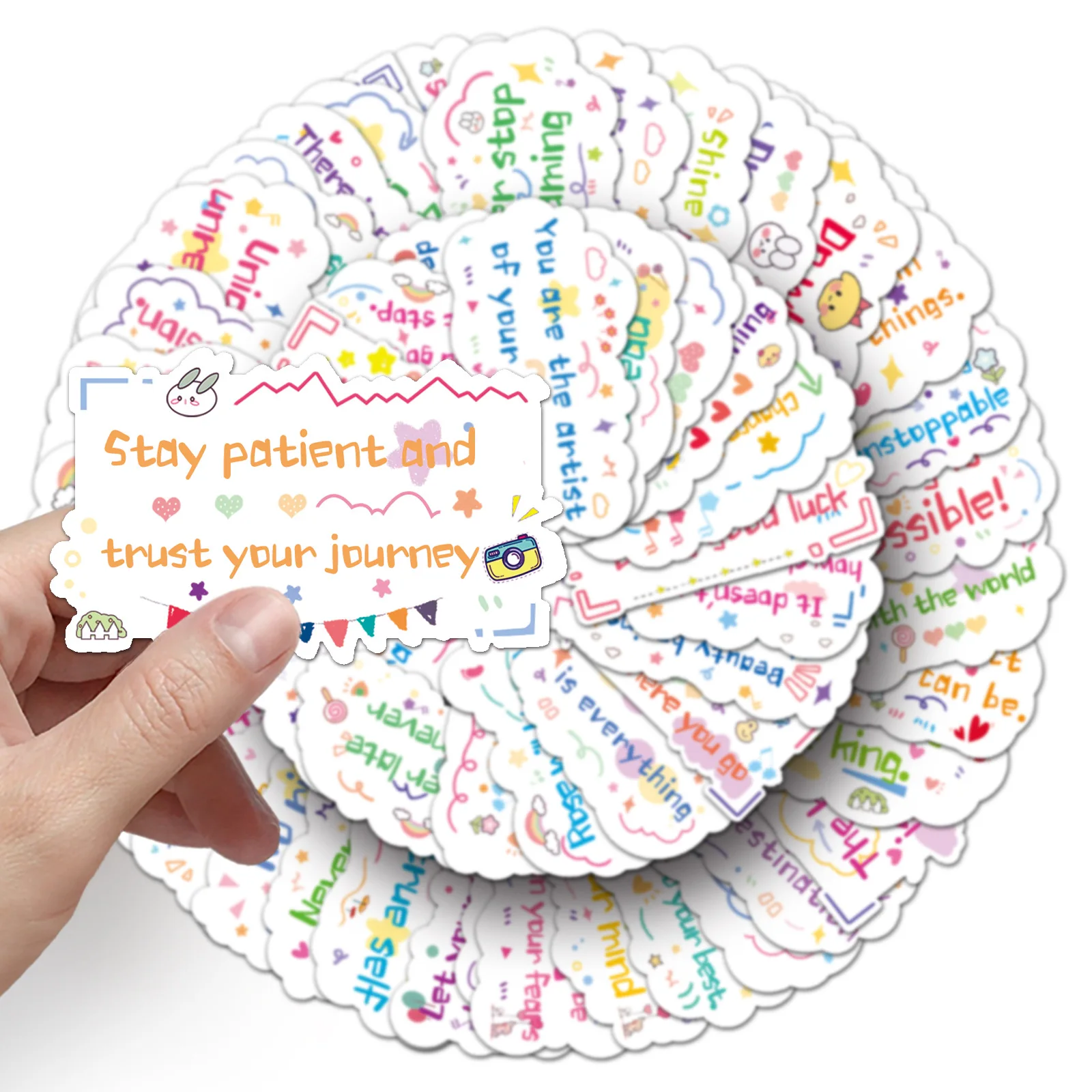 

10/30/50/100PCS Inspirational English Sentences Stickers Notes Style Graffiti Decoration Laptop Phone Guitar Car Bike Decals Toy