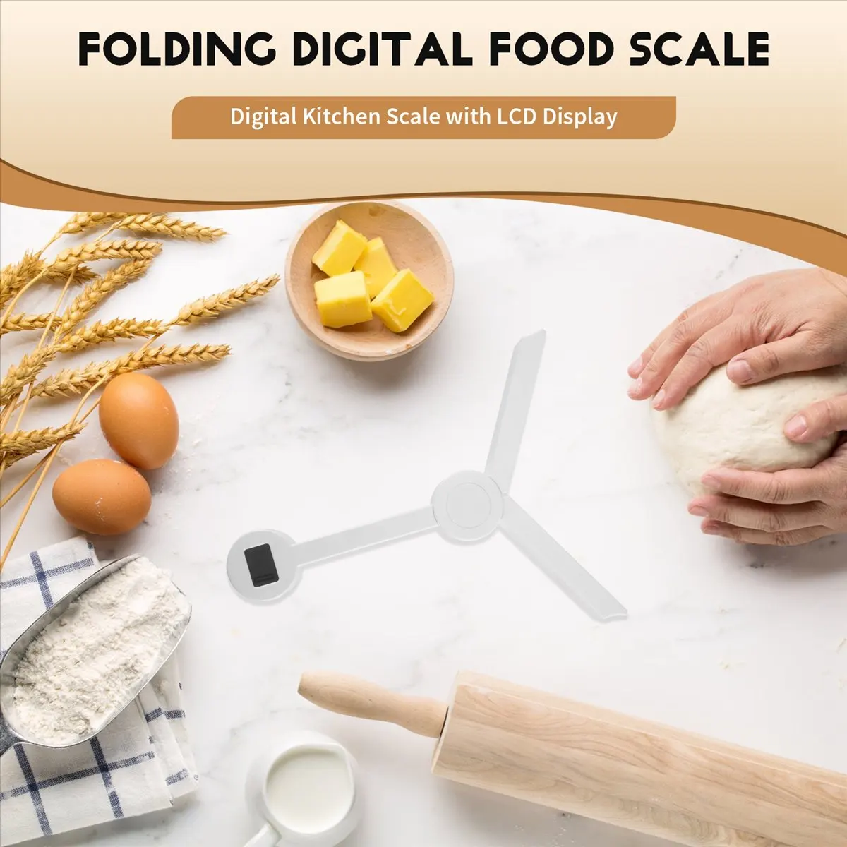 #50F High Precision Folding Food Scale, Digital Kitchen Scale,digital kitchen scale,(ABS)